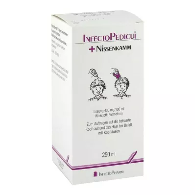INFECTOPEDICUL Šķīdums + nit ķemme, 250 ml INFECTOPEDICUL Šķīdums + nit ķemme, 250 ml
