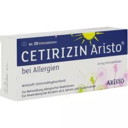 CETIRIZIN Aristo alerģijām 10 mg apvalkotās tabletes, 20 gab