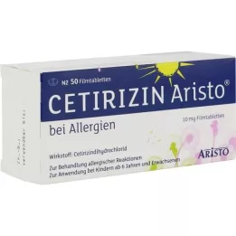 CETIRIZIN Aristo alerģijām 10 mg apvalkotās tabletes, 50 gab