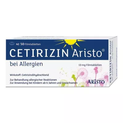 Cetirizine Aristo alerģijām 10 mg apvalkotās tabletes, 50 gab Cetirizine Aristo alerģijām 10 mg apvalkotās tabletes, 50 gab
