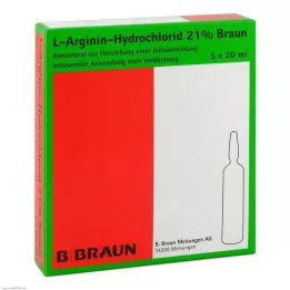 L-ARGININ-HYDROCHLORID 21% elek. koncentr. inf. l., 5X20 ml