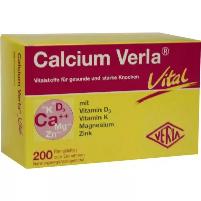 CALCIUM VERLA Vital apvalkotās tabletes, 200 gab CALCIUM VERLA Vital apvalkotās tabletes, 200 gab