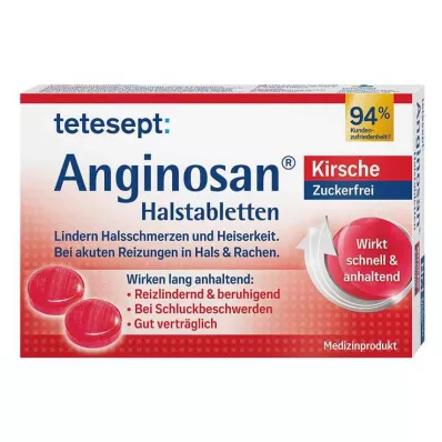 TETESEPT Anginosan rīkles tabletes bez cukura, ķiršu, 20 gab TETESEPT Anginosan rīkles tabletes bez cukura, ķiršu, 20 gab