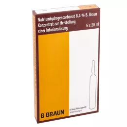 NATRIUMHYDROGENCARBONAT B.Braun 8,4% stikls, 5X20 ml