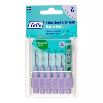 TEPE Starpzobu birstīte x-soft 1,1 mm ISO 6 violeti, 6 gab TEPE Starpzobu birstīte x-soft 1,1 mm ISO 6 violeti, 6 gab