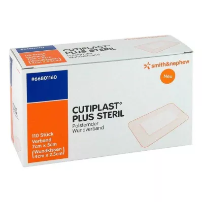 CUTIPLAST Plus sterils 5x7 cm pārsējs, 110 gab CUTIPLAST Plus sterils 5x7 cm pārsējs, 110 gab