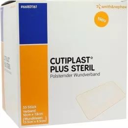 CUTIPLAST Plus sterils 7,8x10 cm pārsējs, 55 gab