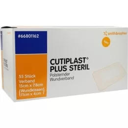 CUTIPLAST Plus sterils 7,8x15 cm pārsējs, 55 gab