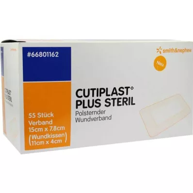 Cutiplast Plus sterils 7,8x15 cm pārsējs, 55 gab