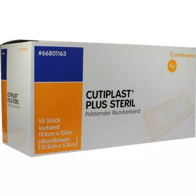 Cutiplast Plus sterils 10x19,8 cm pārsējs, 55 gab Cutiplast Plus sterils 10x19,8 cm pārsējs, 55 gab