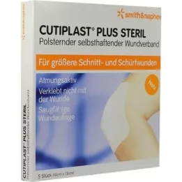 CUTIPLAST Plus sterils 7,8x10 cm pārsējs, 5 gab