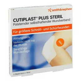 CUTIPLAST Plus sterils 7,8x10 cm pārsējs, 5 gab