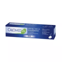 Calcimed D3 600 mg / 400 SV putojošās tabletes, 20 gab