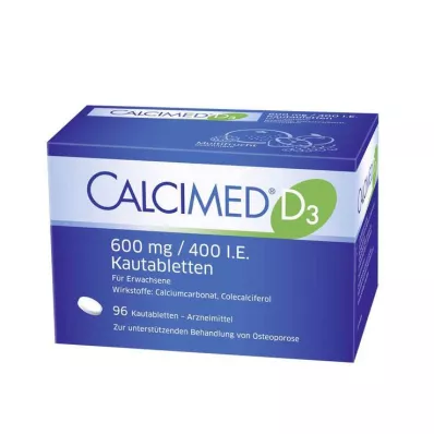 Calcimed D3 600 mg / 400 SV košļājamās tabletes, 96 gab Calcimed D3 600 mg / 400 SV košļājamās tabletes, 96 gab