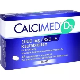 CALCIMED D3 1000 mg/880 I.U. košļājamās tabletes, 48 kapsulas