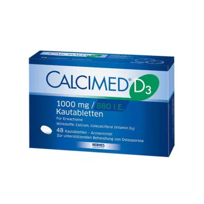 CALCIMED D3 1000 mg/880 I.U. košļājamās tabletes, 48 kapsulas