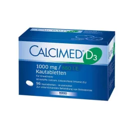 CALCIMED D3 1000 mg/880 I.U. košļājamās tabletes, 96 gab