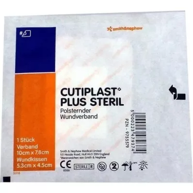 CUTIPLAST Plus sterils 7,8x10 cm pārsējs, 1 gab