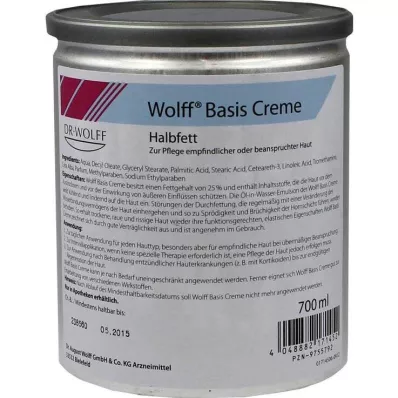 WOLFF Puscieta bāzes krēms, 700 ml