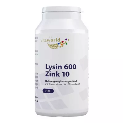 Lizīns 600 mg plus cinks 10 mg kapsulas, 120 gab