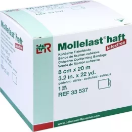 MOLLELAST līmlentes bez lateksa 8 cmx20 m, baltas, 1 gab