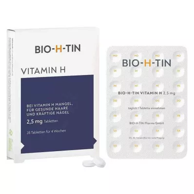 BIO-H-TIN Vitamīns H 2,5 mg tabletes, 28 gab BIO-H-TIN Vitamīns H 2,5 mg tabletes, 28 gab