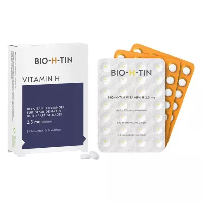 BIO-H-TIN H vitamīns 2,5 mg 12 nedēļas tabletes, 84 gab BIO-H-TIN H vitamīns 2,5 mg 12 nedēļas tabletes, 84 gab