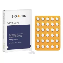 BIO-H-TIN H vitamīns 5 mg uz 2 mēnešiem tabletes, 30 gab