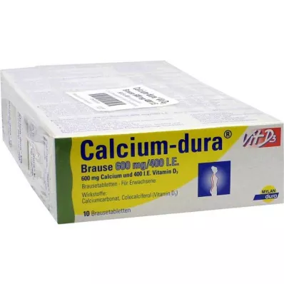 CALCIUM DURA Vit D3 Efervescents 600 mg/400 I.U., 50 gab CALCIUM DURA Vit D3 Efervescents 600 mg/400 I.U., 50 gab