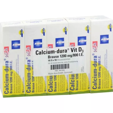 CALCIUM DURA Vit D3 effervescent 1200 mg/800 I.U., 50 gab CALCIUM DURA Vit D3 effervescent 1200 mg/800 I.U., 50 gab