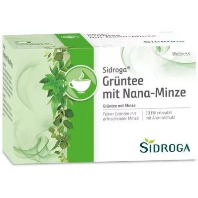 SIDROGA Wellness zaļā tēja ar Nana piparmētru filtru, 20X1,5 g