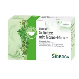 SIDROGA Wellness zaļā tēja ar Nana piparmētru filtru, 20X1,5 g