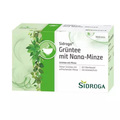 SIDROGA Wellness zaļā tēja ar Nana piparmētru filtru, 20X1,5 g SIDROGA Wellness zaļā tēja ar Nana piparmētru filtru, 20X1,5 g
