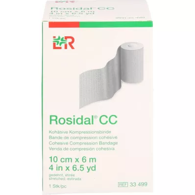 ROSIDAL CC Kohezīvais kompresijas pārsējs 10 cmx6 m, 1 gab