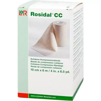 Rosidāls CC Sakarīgs kompresijas pārsējs 10cmx6m, 1 gab Rosidāls CC Sakarīgs kompresijas pārsējs 10cmx6m, 1 gab