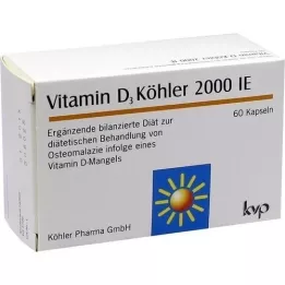 VITAMIN D3 KÖHLER 2000 I.U. kapsulas, 60 gab