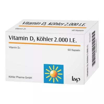 VITAMIN D3 KÖHLER 2000 I.U. kapsulas, 60 gab