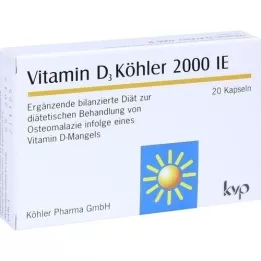 VITAMIN D3 KÖHLER 2000 I.U. kapsulas, 20 gab