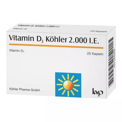 VITAMIN D3 KÖHLER 2000 I.U. kapsulas, 20 gab VITAMIN D3 KÖHLER 2000 I.U. kapsulas, 20 gab