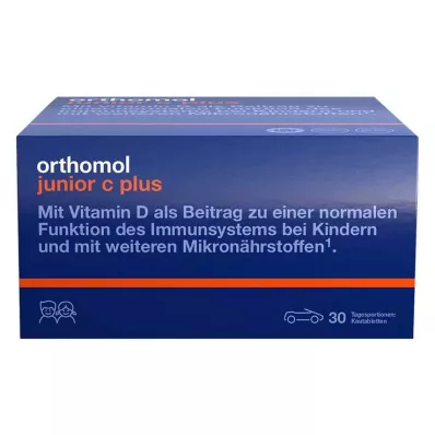 ORTHOMOL Junior C plus košļājamās tabletes meža augļi, 30 gab