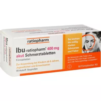 IBU-RATIOPHARM 400 mg akūtu sāpju apvalkotās tabletes, 50 gab