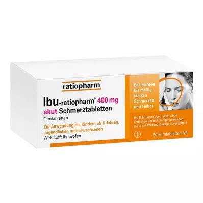 IBU-RATIOPHARM 400 mg akūtu sāpju apvalkotās tabletes, 50 gab