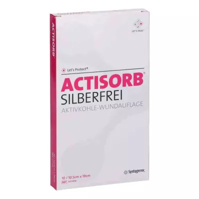 ACTISORB SILBERFREI 10,5x19 cm aktīvā ogle, 10 gab