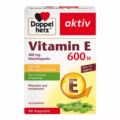 DOPPELHERZ E vitamīna 600 N mīkstās kapsulas, 40 gab DOPPELHERZ E vitamīna 600 N mīkstās kapsulas, 40 gab