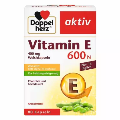 DOPPELHERZ E vitamīns 600 N mīkstās kapsulas, 80 gab