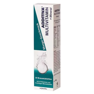 ADDITIVA Multivit.+Mineral Mango R putojošās tabletes, 20 gab ADDITIVA Multivit.+Mineral Mango R putojošās tabletes, 20 gab
