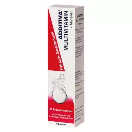 ADDITIVA Multivit + Mineral Peach R putojošas tabletes, 20 gab