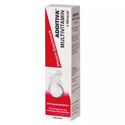 ADDITIVA Multivit + Mineral Peach R putojošas tabletes, 20 gab ADDITIVA Multivit + Mineral Peach R putojošas tabletes, 20 gab