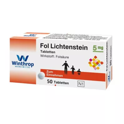 Fol Lichtenstein 5 mg tabletes, 50 gab