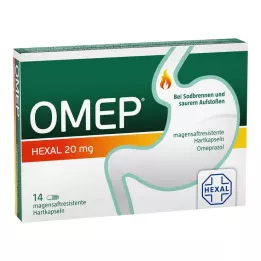 OMEP HEXAL 20 mg kuņģim noturīgas cietās kapsulas, 14 gab